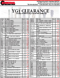 YG-1 CLEARANCE